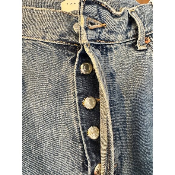 Topshop DAD Jeans Size 10 W32 L30 Button Fly Straight Leg NWT - Picture 5 of 13